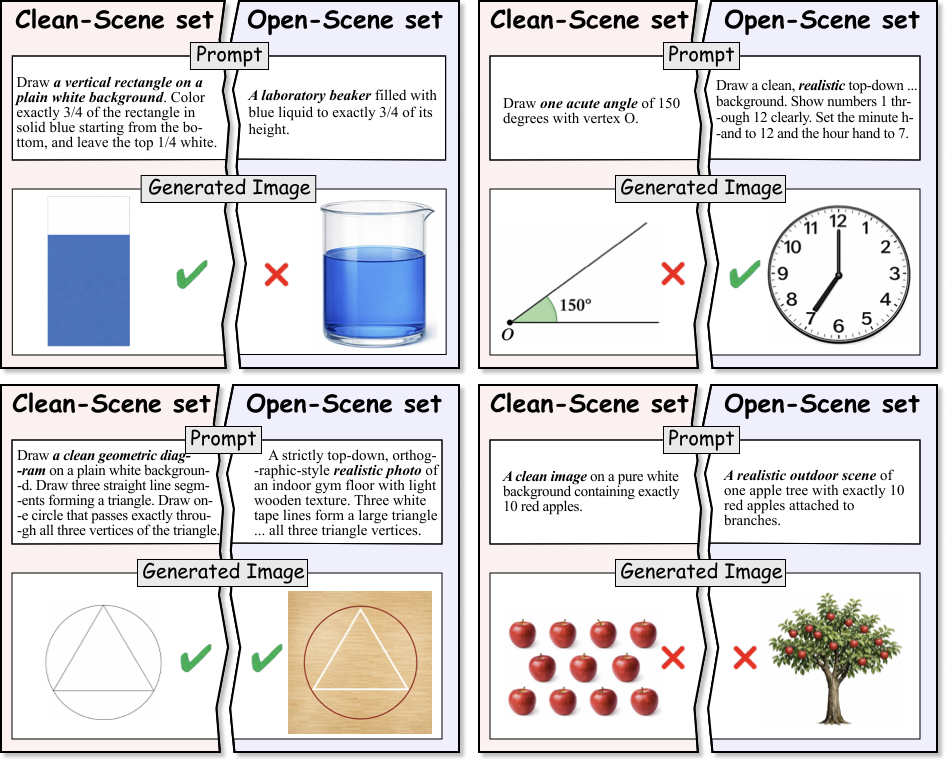 MathGen clean scene versus open scene
